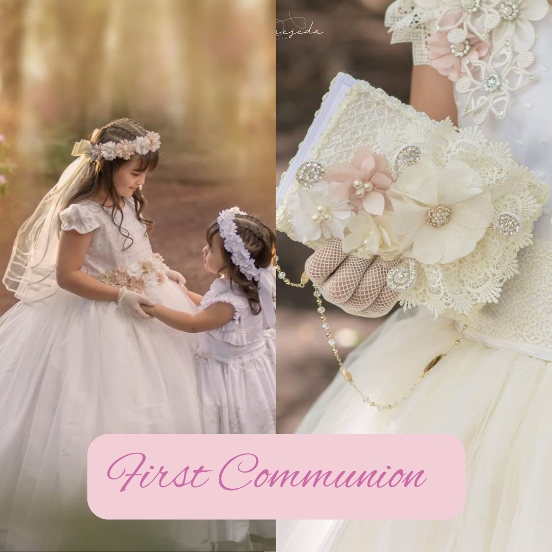 Kidsdreamus Illusion Neckline First Communion Flower Girl Dress