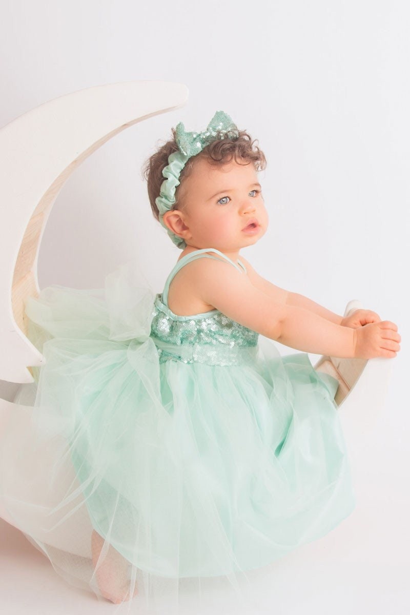 sequin tulle dress for baby girl