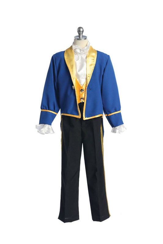 Emma's Magical Dream enchanted prince jacket with gold vest, white shirt, and long black pants